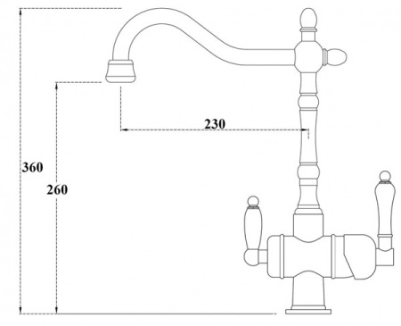 Смеситель для кухни под фильтр, сатин, ZORG (ZR 326 YF SATIN)