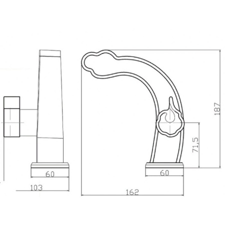 Смеситель для раковины ZORG Antic (A 10129 BR), античная бронза