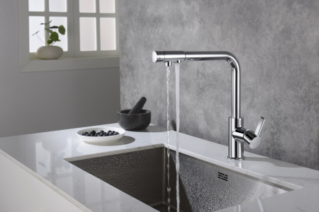 Смеситель для кухни Timo Hette (1026/00F) с подключением к фильтру