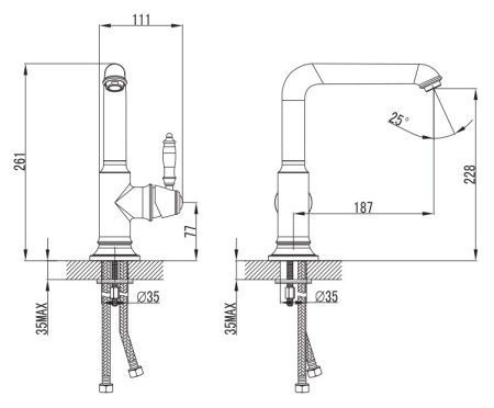 Смеситель для кухни IDDIS Loft (LOF1LMBi05), бронза Смеситель для кухни IDDIS Loft (LOF1LMBi05), бронза