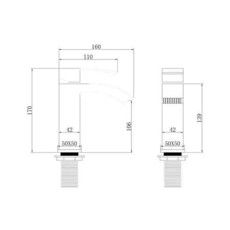 Смеситель для раковины ABBER Wasserfall (AF8610B) черный матовый