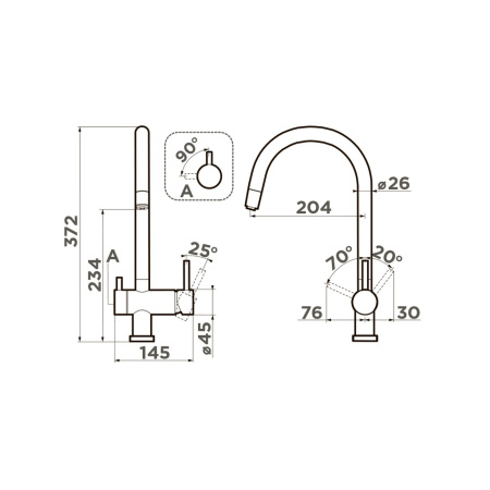 Смеситель для кухни OMOIKIRI Yamada (4994479) с подключением к фильтру, светлое золото