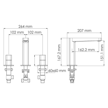 Встраиваемый смеситель для раковины WasserKRAFT Nuthe (9135) черный