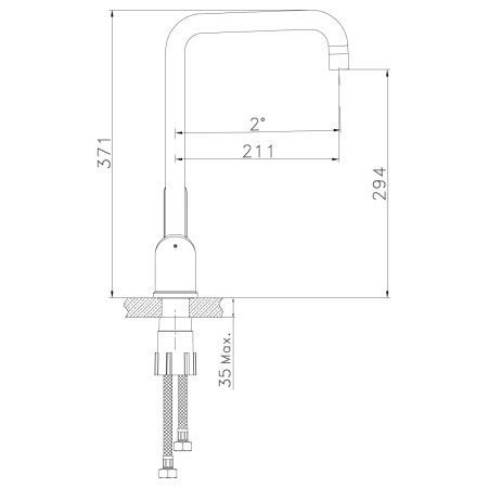 Смеситель для кухни LEMARK серия Expert LM5073S, с высоким изливом, сталь