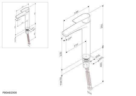 Смеситель для накладной раковины Am.Pm серия Gem (F90A92000)