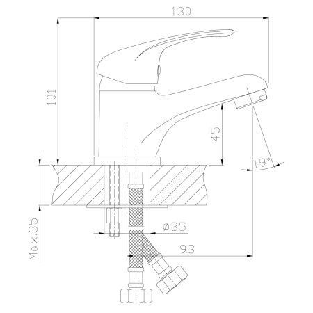 Смеситель для раковины ROSSINKA Silvermix Серия A (A35-11)