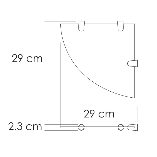 Полка стеклянная угловая WasserKRAFT (K-533)