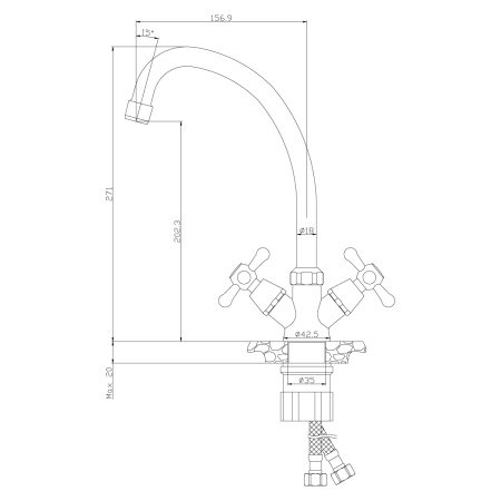 Смеситель для кухни ROSSINKA Silvermix Серия Y (Y02-71U)