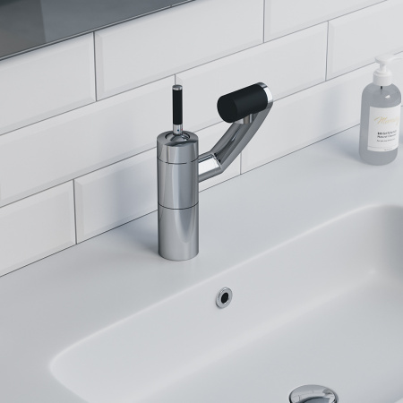 Смеситель для раковины (умывальника) DAMIXA Arc (290217464), хром/черный