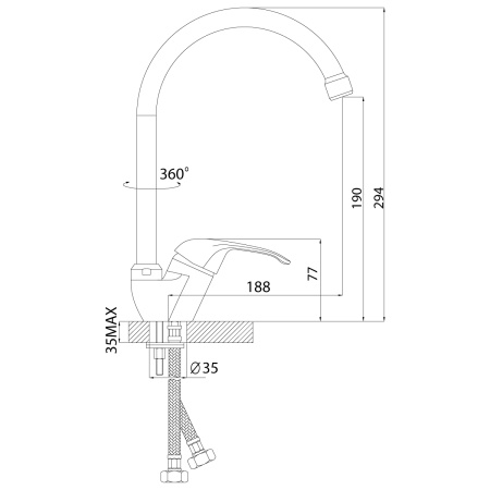 Смеситель для кухни ROSSINKA Silvermix Серия A (A35-23)