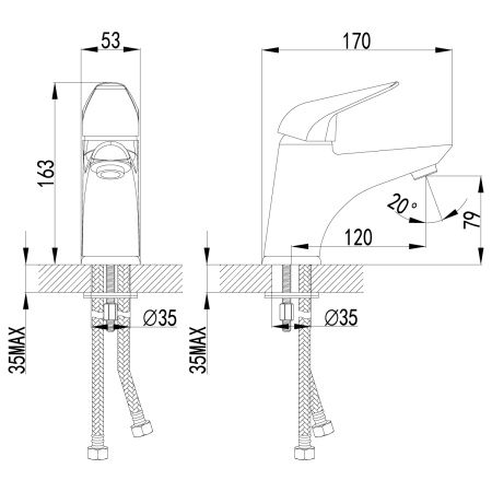 Смеситель для умывальника LEMARK серия Poceidon LM4206C Смеситель для умывальника LEMARK серия Poceidon LM4206C