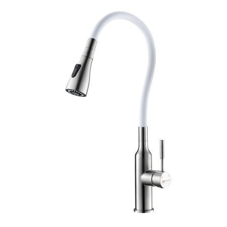 Смеситель для кухни LEMARK Expert (LM5082S-White), с гибким изливом, белый