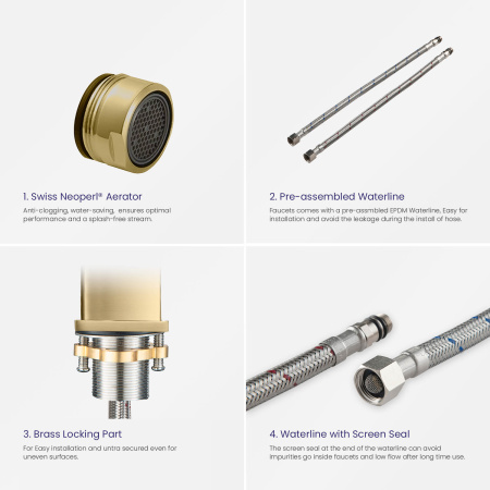 Смеситель для раковины Timo Selene (2061/17F) золото