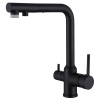 Смеситель для кухни ABBER Emotion (AF8814B) с подключением к фильтру и выдвижной лейкой, черный матовый