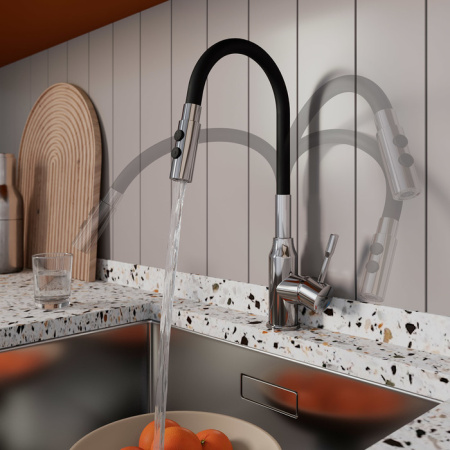 Смеситель для кухни с гибким изливом Milardo Meal (M01SB2FM05)