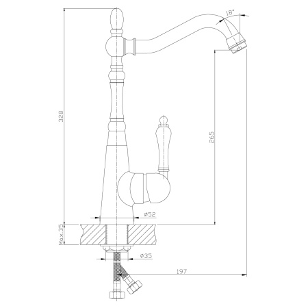Смеситель для кухни с поворотным изливом ROSSINKA Silvermix Серия Z (Z35-20U)