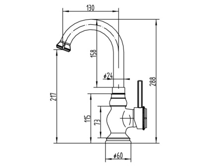 Смеситель для кухни ZORG ANTIC (A 202K-BR) высокий, античная бронза