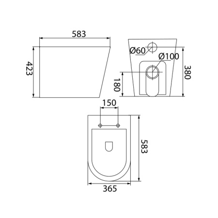 Унитаз приставной безободковый IDDIS Calipso Rimless (CALRDSEi26)