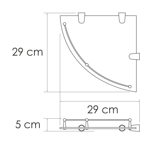 Полка стеклянная угловая WasserKRAFT (K-544)