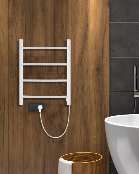 Полотенцесушитель электрический 500х400 INDIGO Line (LСLE50-40WMR) универсальное подключение, белый