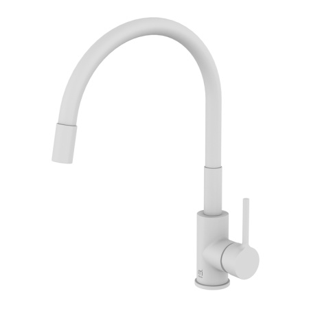 Смеситель для кухни с гибким изливом Milardo Meal (M01WT0FM05), белый
