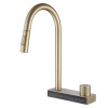 Смеситель для кухни ABBER Wasser Kreis (AF8114G) с выдвижной лейкой, золото матовое