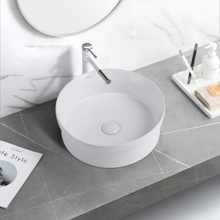 Раковина накладная круглая ABBER серия Bequem (AC2103) белая