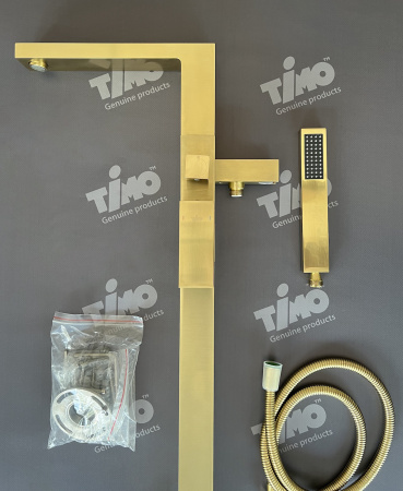 Смеситель напольный для ванны Timo Selene (2210/17Y-CR) с душевой лейкой, золото