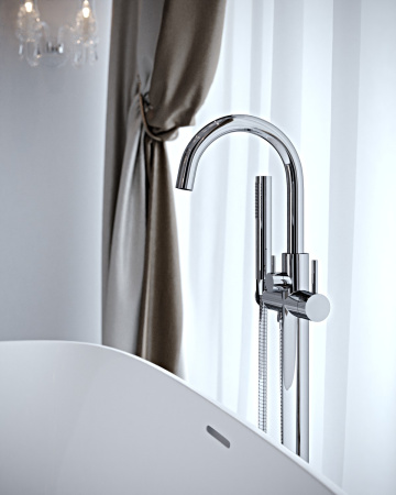 Смеситель напольный для ванны Timo Saona (2310/00Y-CR) с душевой лейкой