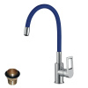 Смеситель для кухни с гибким изливом ROSSINKA Silvermix Z35-35U-Blue, синий