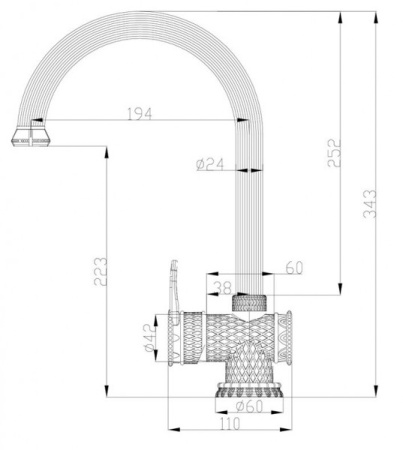 Смеситель для кухни ZORG A 407K-BR, античная бронза