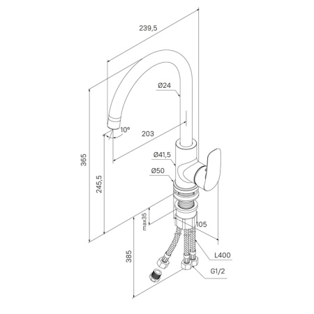 Смеситель для кухни с каналом для фильтрованной воды Milardo Rora (RORSBFJM05)