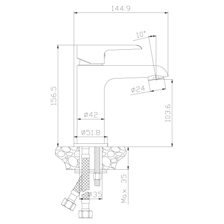 Смеситель для умывальника ROSSINKA Silvermix Серия W (W35-12)