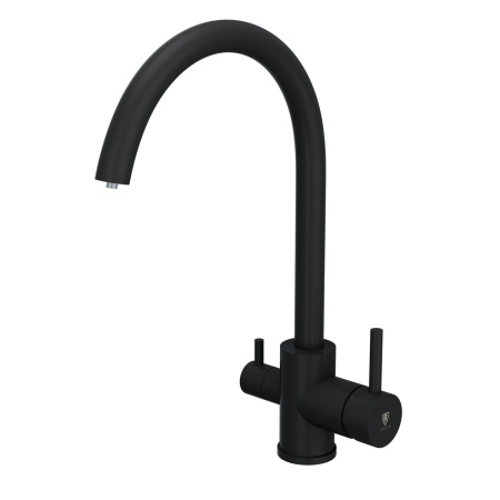 Смеситель для кухни RUSH (SUS9035-37Black) с подключением к фильтру, черный