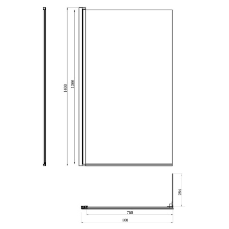 Душевая шторка на ванну 80х150 см Damixa Skyline (DX35WBS-D7W1-150MT ) с полотенцедержателем