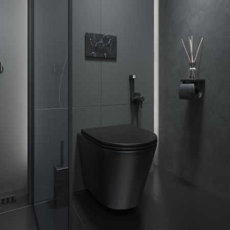 Унитаз подвесной IDDIS Calipso (CALR3BMi25) безободковый, черный матовый