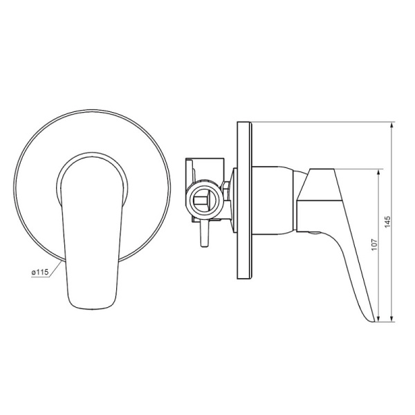 Встраиваемый смеситель для душа DAMIXA Jupiter (777500001) без излива
