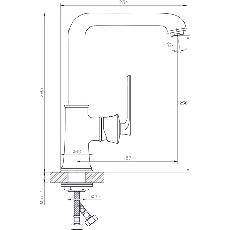 Смеситель для кухни RUSH Flores (FLG0835-2) золотой