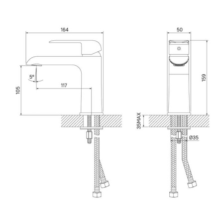 Смеситель для умывальника, IDDIS Calipso (CALSB00i01) белый