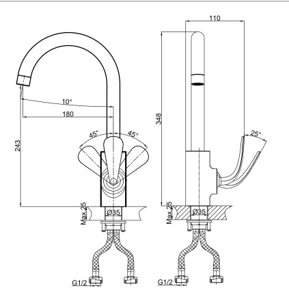 Смеситель для кухни DK Venice.Gondola (DA1022441)