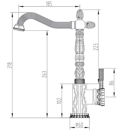 Смеситель для кухонной мойки ZORG Antic (A 117K-BR) античная бронза