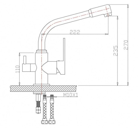 Смеситель для кухни с подключением к фильтру ZORG Sanitary (ZR 319 YF-33)