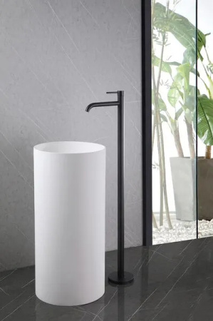 Напольный смеситель для раковины ABBER Wasser Kreis (AF8140B) черный матовый