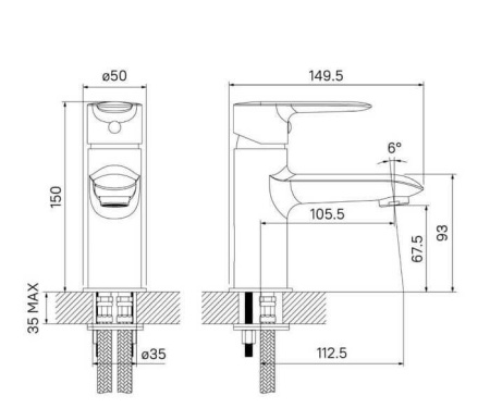 Смеситель для умывальника IDDIS Cuba (CUBSB00i01)
