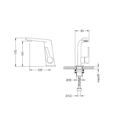 Смеситель для раковины Zeegres Z.MONZA (41003001) Смеситель для раковины Zeegres Z.MONZA (41003001)