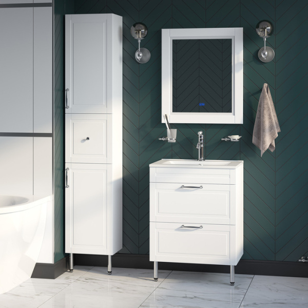 Зеркало с подсветкой 60 см IDDIS Oxford (ЗЛП111), белое