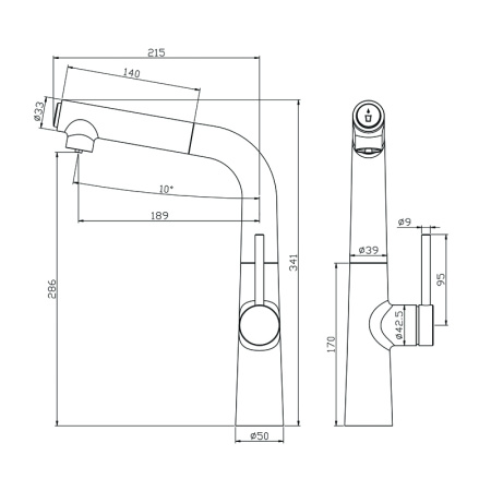 Смеситель для кухни с подключением к фильтру IDDIS Pure (PURSBFBi05), с кнопкой