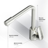 Смеситель для кухни Am.Pm Like (F8005711) с каналом для питьевой воды, сатин