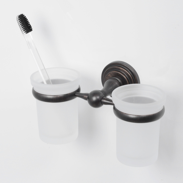 Подстаканник двойной WasserKRAFT  Isar (K-7328D) темная бронза Подстаканник двойной WasserKRAFT  Isar (K-7328D) темная бронза