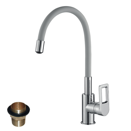 Смеситель для кухни с гибким изливом ROSSINKA Silvermix Z35-35U-Gray, серый